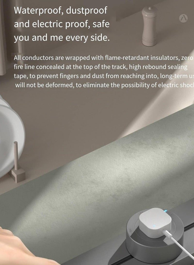 PowerTrack Set: 3-pin plugs (3pcs), 1 USB socket, 1 track (60cm) - Image 3