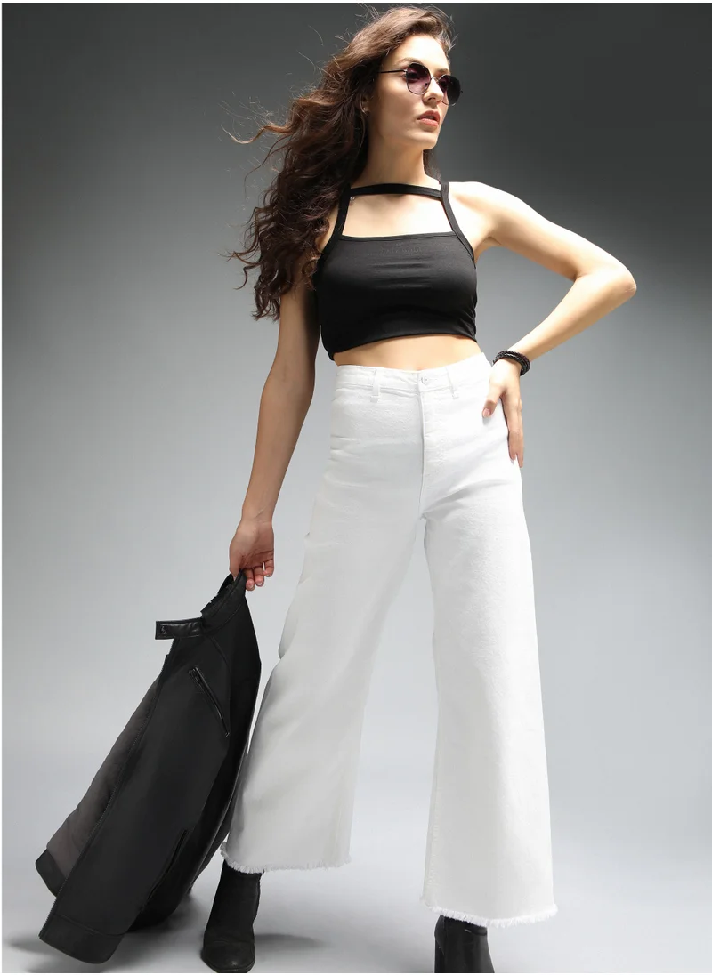 هاي ستار Straight Fit Ecru Jeans for Women