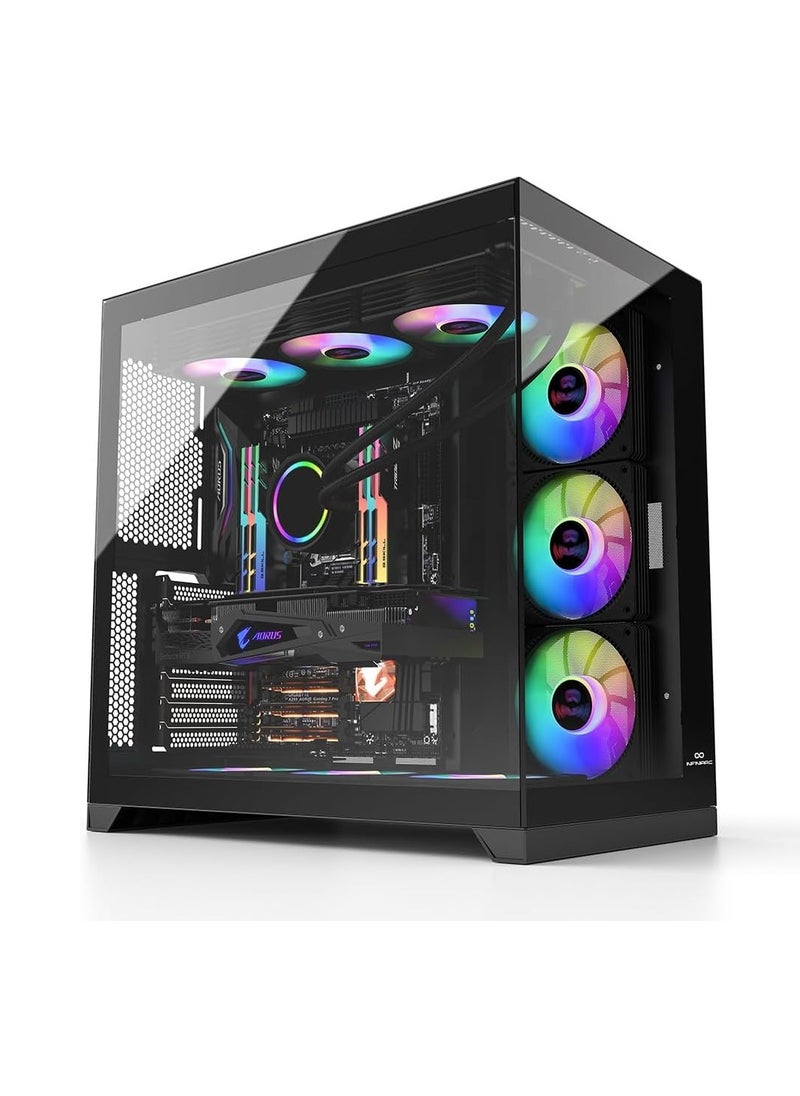 INFINIARC - Cube Pro Gaming PC With Core i7-12700F Processor/16GB RAM/1TB SSD/8GB Nvidia Geforce RTX 4060 Graphics Card/Black - Image 1