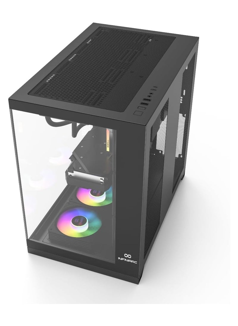 INFINIARC - Cube Pro Gaming PC With Core i7-12700F Processor/16GB RAM/1TB SSD/8GB Nvidia Geforce RTX 4060 Graphics Card/Black - Image 1