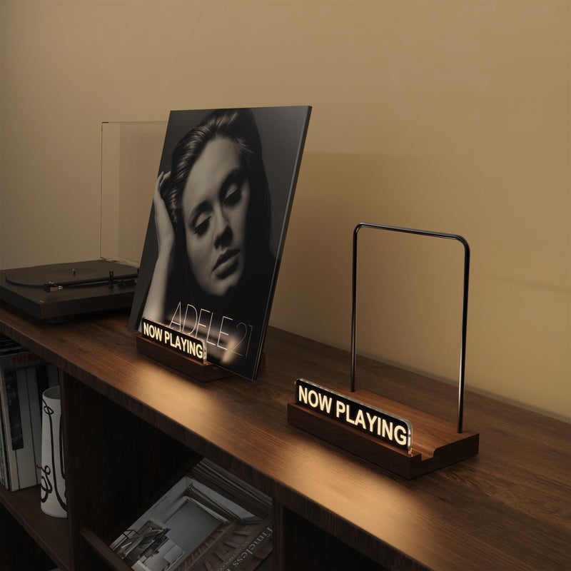 KORRTFID Now Playing Vinyl Record Stand , Light Up Album Display Holder , Vinyl Record Display , Album Player Stand with Fingerprint-Proof Acrylic, Warm White Light - Image 2