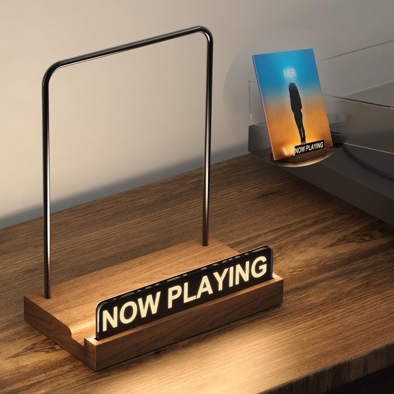KORRTFID Now Playing Vinyl Record Stand , Light Up Album Display Holder , Vinyl Record Display , Album Player Stand with Fingerprint-Proof Acrylic, Warm White Light - Image 1