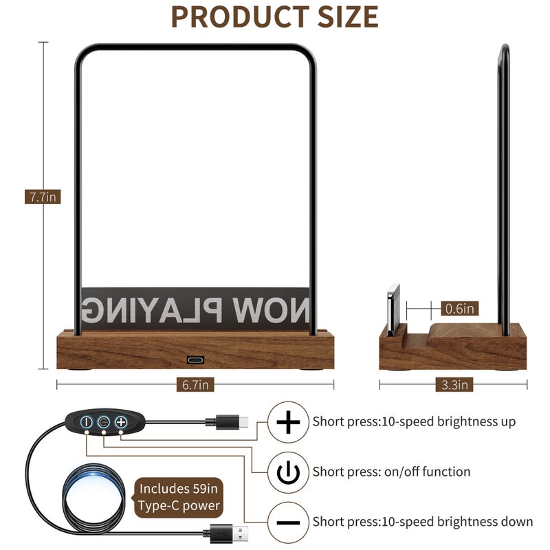 KORRTFID Now Playing Vinyl Record Stand , Light Up Album Display Holder , Vinyl Record Display , Album Player Stand with Fingerprint-Proof Acrylic, Warm White Light - Image 4