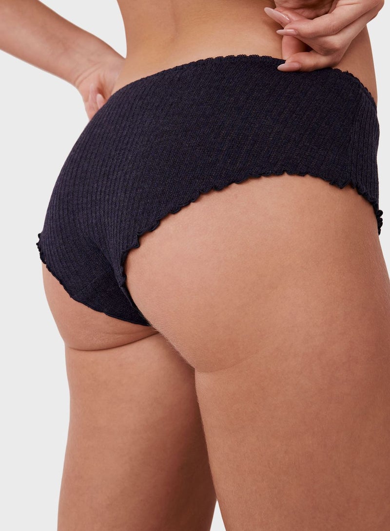 High Leg Lace Detail Brief