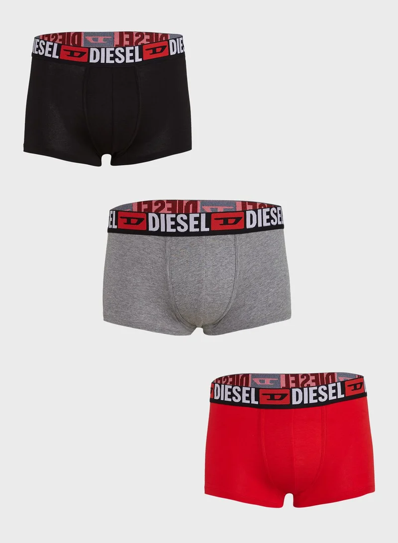 DIESEL 3 Pack Logo Band Assorted Trunks