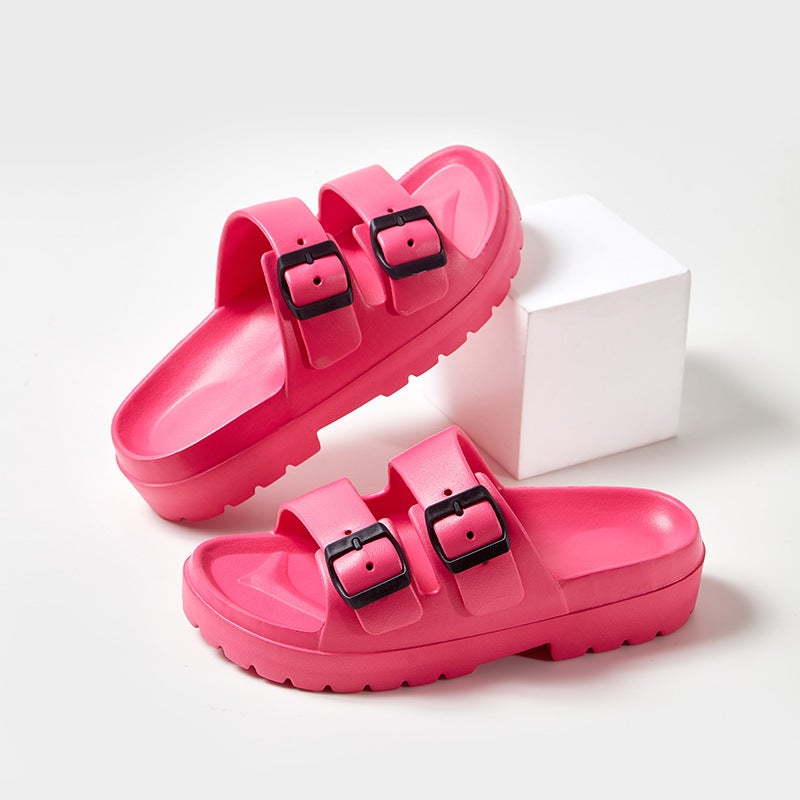 Summer Thick-Soled Slippers With Feel Eva Buckle Durable Bathroom New Home Women'S Lightweight - Image 4