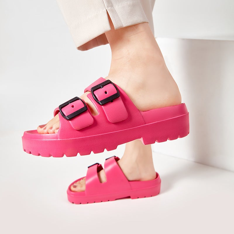 Summer Thick-Soled Slippers With Feel Eva Buckle Durable Bathroom New Home Women'S Lightweight - Image 5