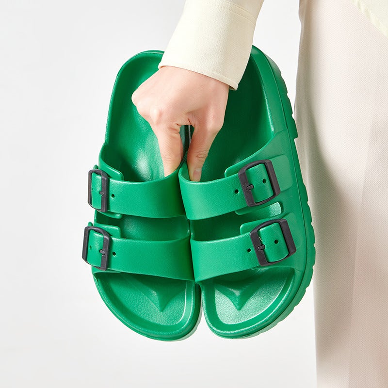 Summer Thick-Soled Slippers With Feel Eva Buckle Durable Bathroom New Home Women'S Lightweight - Image 2