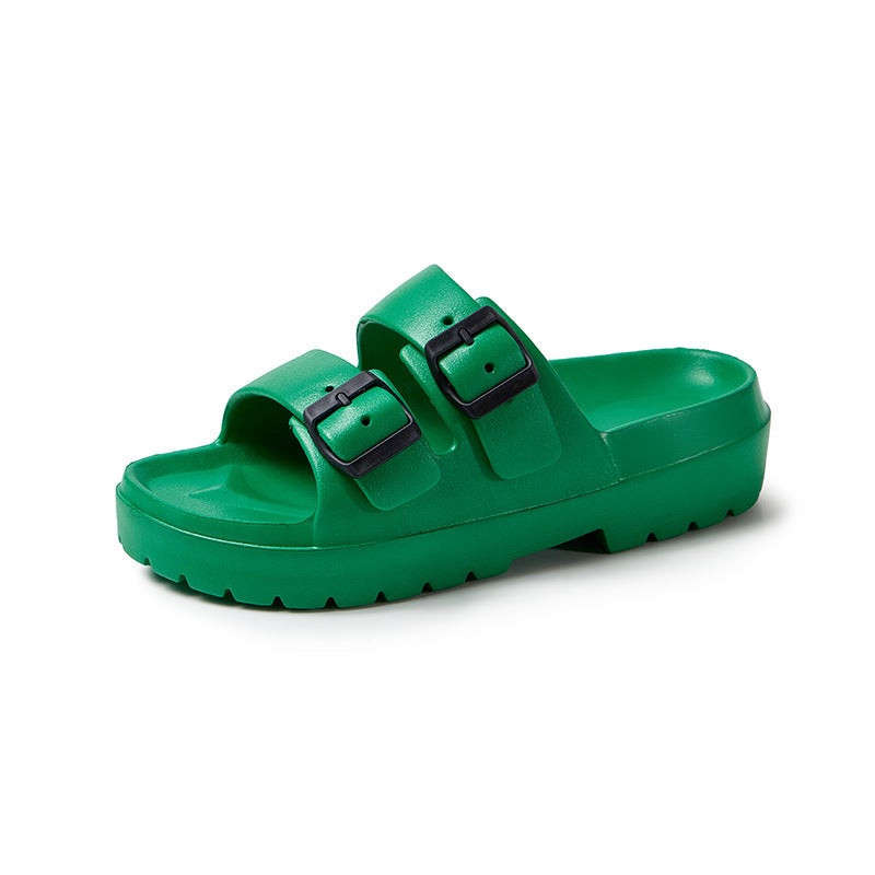 Summer Thick-Soled Slippers With Feel Eva Buckle Durable Bathroom New Home Women'S Lightweight - Image 1