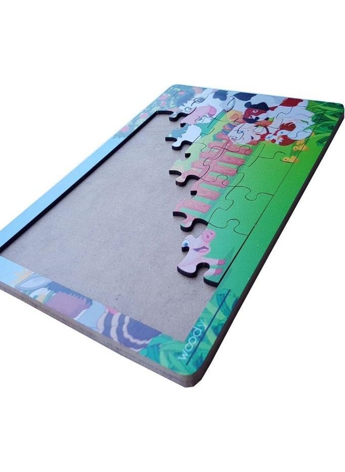 Woody Life - Woodylife Farm Animals Fence Wooden Puzzle 30 Piece Jigsaw Kids Toy - Image 1