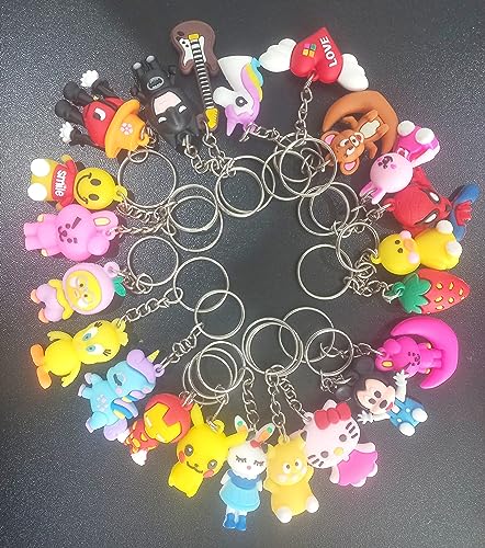 Gifting Square? Kids Cartoon Silicon Soft Rubber Keychain Multicolored (Mix Pack of 12) - Image 2