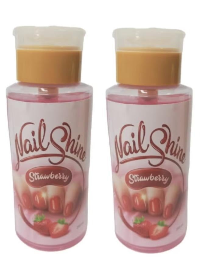 nail 2 Pcs Nail Shine Strawberry Polish Remover 250 Ml - Image 1