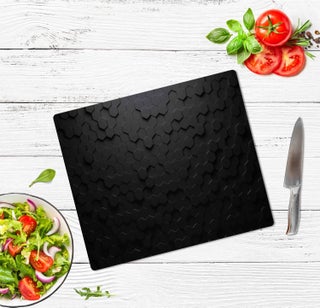 Decorative Glass Cutting Board Black Hexagon 29 x 34 cm | Glass Cutting Table - pzsku/Z9B3066792CB4A6204219Z/45/_/1725722678/0d2e7b76-5a30-4447-a187-3c3a01e1a424