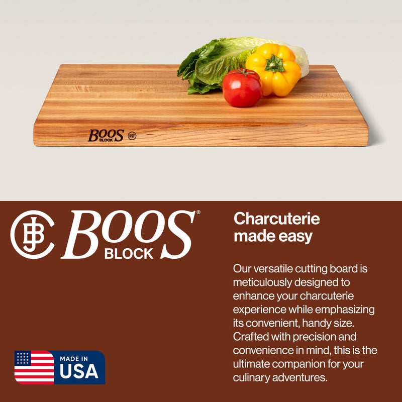 John Boos R-Board Series Rectangular Wooden Maple Cutting Board 20â€x15â€ â€“ 1.5â€ Thick, 12-lb Reversible Butcher Block with Edge-Grain & Finger Grips â€“ Made in the USA - Image 4