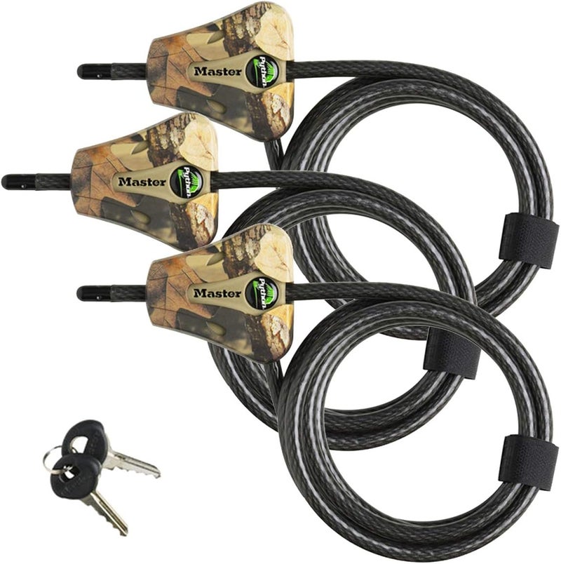 MasterLock - Python Adjustable Camouflage Cable Locks w/6 Keys, 8418KA CAMO 3-Pack - Image 1