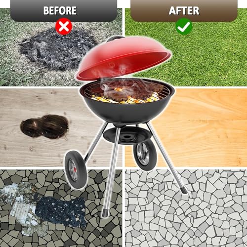 PAMASE Fire Pit Mat - 37.8x39.4in Fireproof Blanket for Under Fire Pit, Compatible with Solo Stove, Heat Resistant Rug for Outside Indoor Wooden Deck Grass Lawn Protection - Brown - Image 2