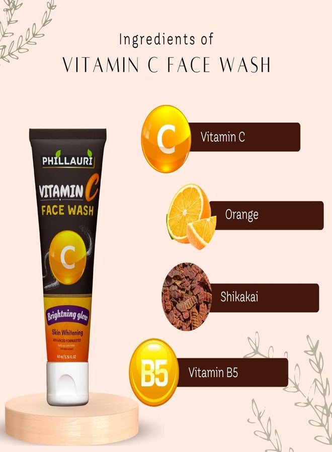Phillauri Glow & Brightening Skin with Vitamin C Face Wash | Face Wash for men | Face Wash For Women | Vitamin C Face Wash 180ml (Pack of 3) - Image 2