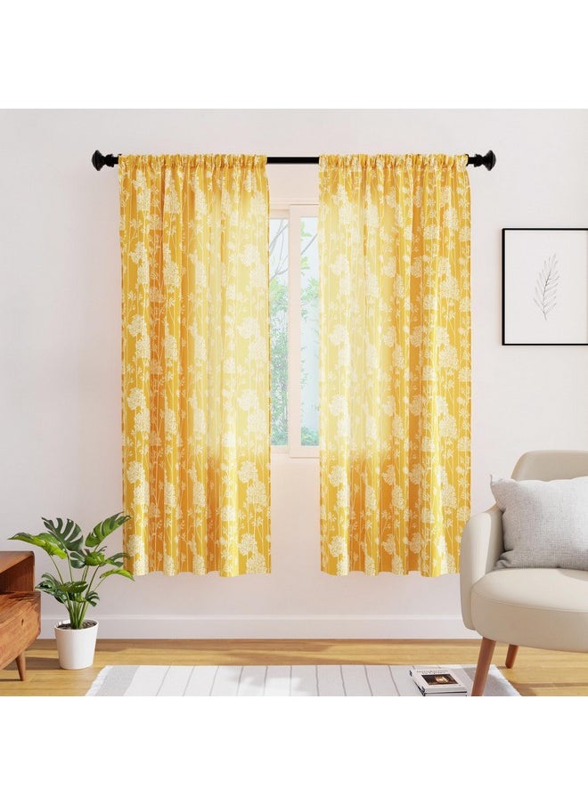 Encasa XO Window Curtain 6 ft Set of 2, Polyester Printed with Rod Pocket, Tie Back, Light-Filtering, Semi Sheer/Transparent Curtains- Kitchen, Bedroom, Living Room (140x183 cm), Blotch Mango - pzsku/Z9B309CBB1D62784FDBF9Z/45/_/1738305984/fc92a513-00d5-44d6-b733-3116cadbf0fb