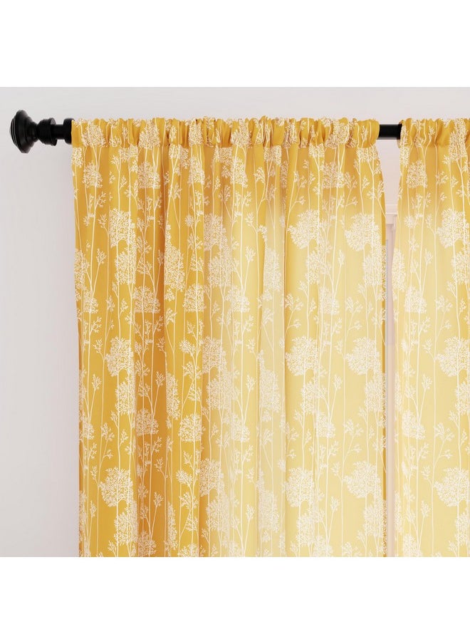 Encasa XO Window Curtain 6 ft Set of 2, Polyester Printed with Rod Pocket, Tie Back, Light-Filtering, Semi Sheer/Transparent Curtains- Kitchen, Bedroom, Living Room (140x183 cm), Blotch Mango - pzsku/Z9B309CBB1D62784FDBF9Z/45/_/1738305997/8c0d2445-75db-42d6-ac46-33f59a6d395a