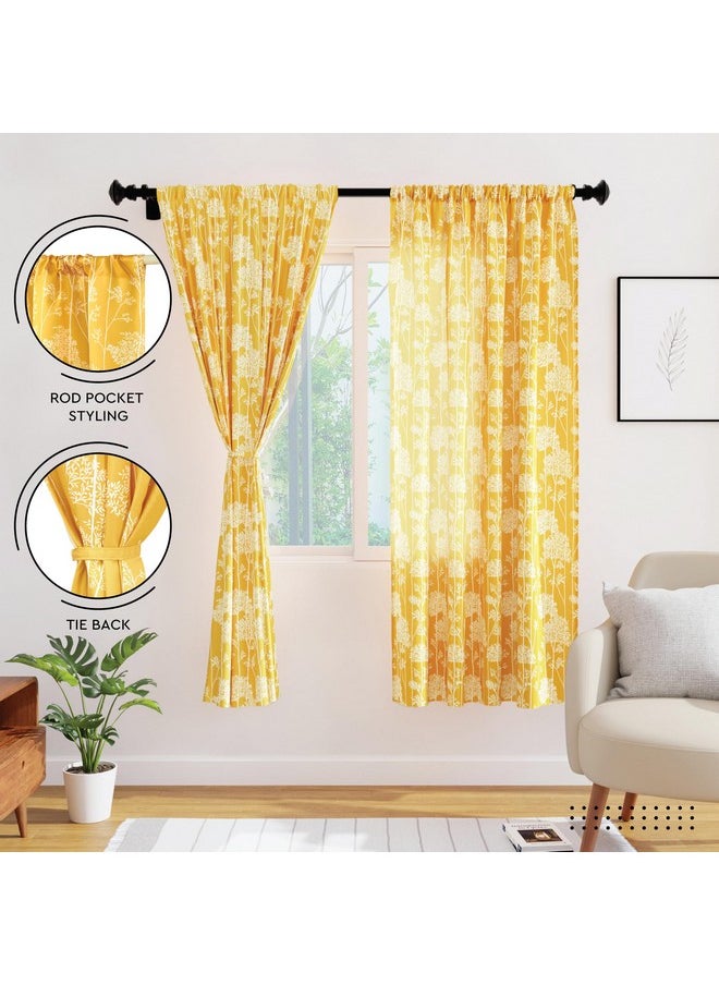 Encasa XO Window Curtain 6 ft Set of 2, Polyester Printed with Rod Pocket, Tie Back, Light-Filtering, Semi Sheer/Transparent Curtains- Kitchen, Bedroom, Living Room (140x183 cm), Blotch Mango - pzsku/Z9B309CBB1D62784FDBF9Z/45/_/1738306000/86fb96fe-d3a4-40ad-8e99-a12fd906c495