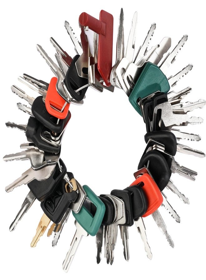 Tecreddy 42 Heavy Equipment Keys Master Set Construction Ignition Key for Cat Caterpillar Case JD John Deere Hyster Komatsu Kubota Daewoo Takeuchi Ford New Holland Volvo JCB Keys Heavy Equipment - Image 1