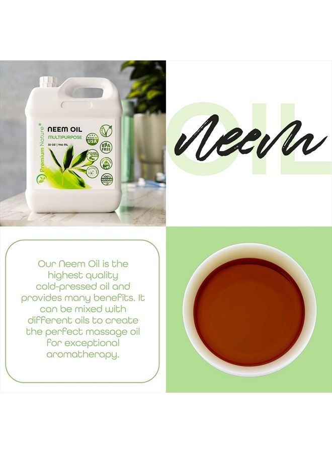 Premium Nature زيت النيم للنباتات للزراعة الداخلية والخارجية، زيت نيم نقي غير مكرر، عبوة إعادة تعبئة لرذاذ زيت النيم، رذاذ زيت النيم للنباتات الداخلية، كعكة النيم، زيت النيم العضوي للبشرة، زيت النيم للشعر، زيت النيم 16 أونصة - Image 3