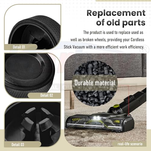 Karbay 2 Pack Upgraded Replacement Wheel for Ryobi Cordless Stick Vacuum 18v One+ Hp & 18v One+ PCL720K, PBLSV716K, Silicone Replacement Wheels, Quiet and Non-Slip - Image 3