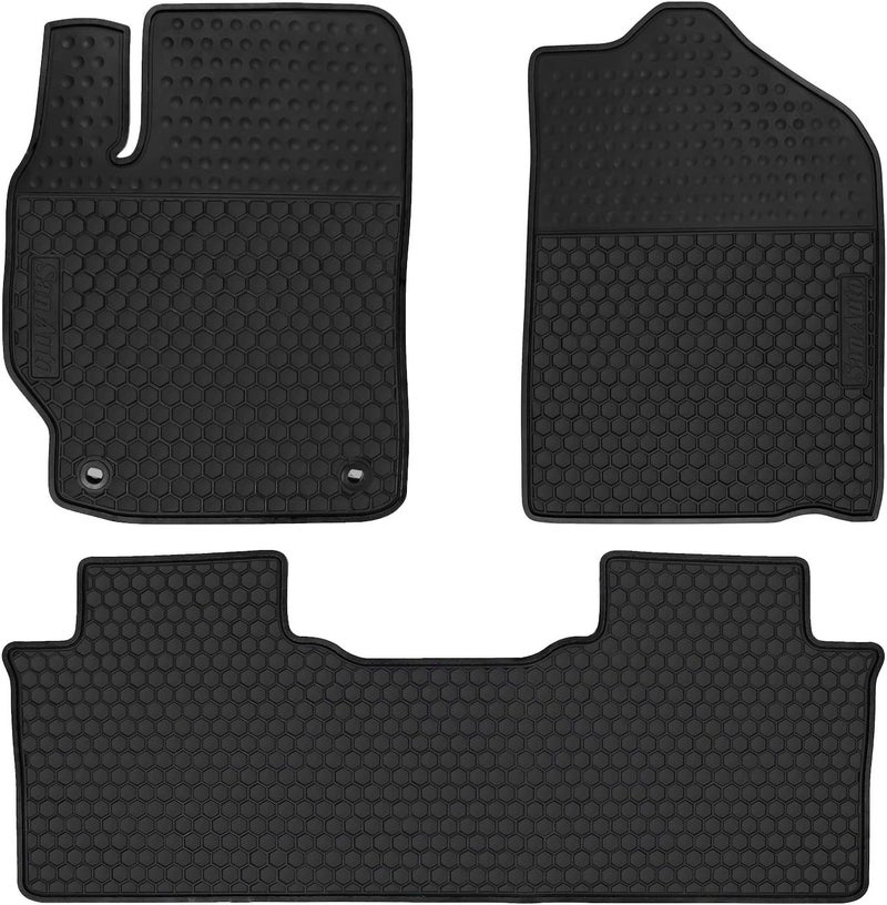 SAN AUTO Car Rubber Floor Mat for Toyota Camry 7th 2012-2013-2014-2015-2016-2017 Custom Fit Full Black Rubber Car Floor Liners Set All Weather Protection Heavy Duty Odorless - Image 1