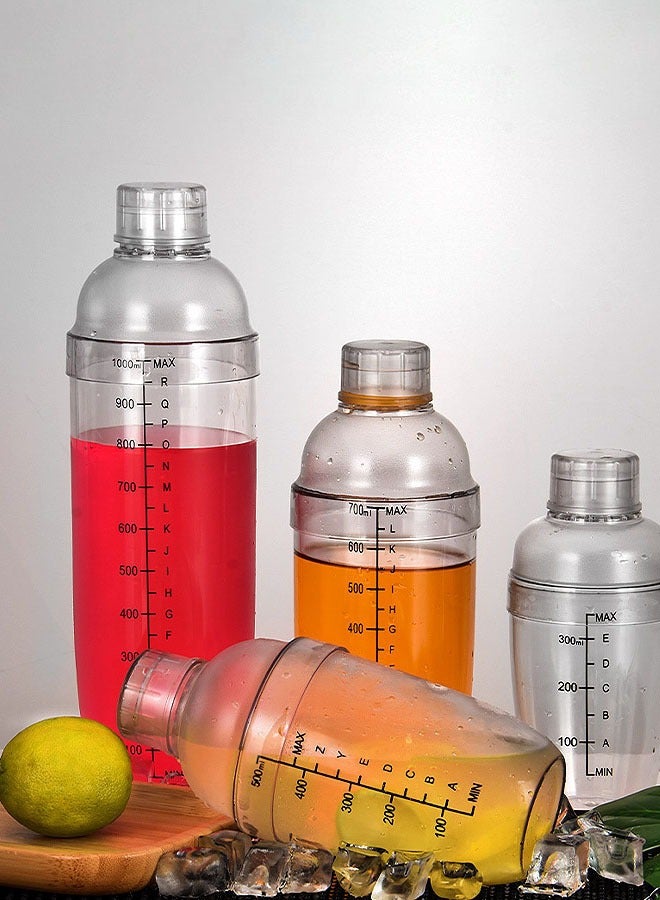 Hanayo Coffee Transparent Shaker 1000ML Cocktail Shaker Cup with Scale Plastic Cocktail Shaker Hand Drink Mixer Tea Shaker Cup for Home Bar Multifunctional Tool(Clear) - Image 2
