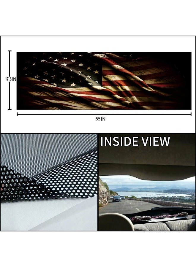 Tobethay Rear Window Decals for Trucks - 65x17.3 in Back Window American Flag Decals Fit Most Pickup Trucks SUV, Vinyl Back Window Decal Truck Rear Window Graphics for Personalized - Image 2