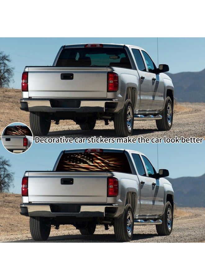 Tobethay Rear Window Decals for Trucks - 65x17.3 in Back Window American Flag Decals Fit Most Pickup Trucks SUV, Vinyl Back Window Decal Truck Rear Window Graphics for Personalized - Image 3