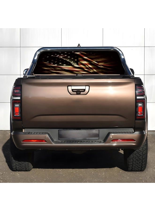 Tobethay Rear Window Decals for Trucks - 65x17.3 in Back Window American Flag Decals Fit Most Pickup Trucks SUV, Vinyl Back Window Decal Truck Rear Window Graphics for Personalized - Image 5