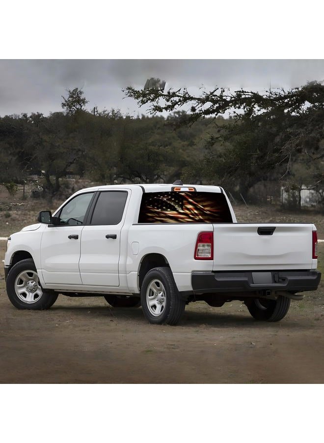 Tobethay Rear Window Decals for Trucks - 65x17.3 in Back Window American Flag Decals Fit Most Pickup Trucks SUV, Vinyl Back Window Decal Truck Rear Window Graphics for Personalized - Image 4