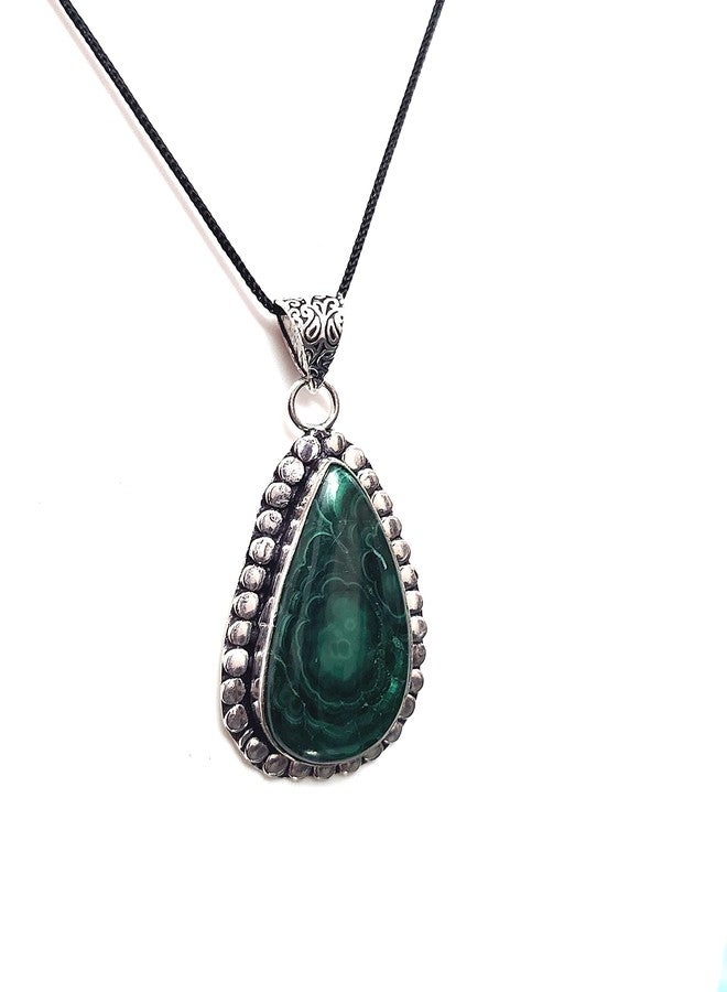 ASTROGHAR Natural Malachite Drop Shaped Crystal Pendant For Men And Women For Reiki Chakra Healing - Image 2