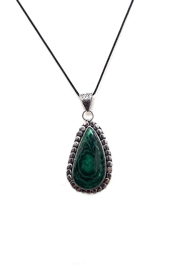 ASTROGHAR Natural Malachite Drop Shaped Crystal Pendant For Men And Women For Reiki Chakra Healing - Image 1
