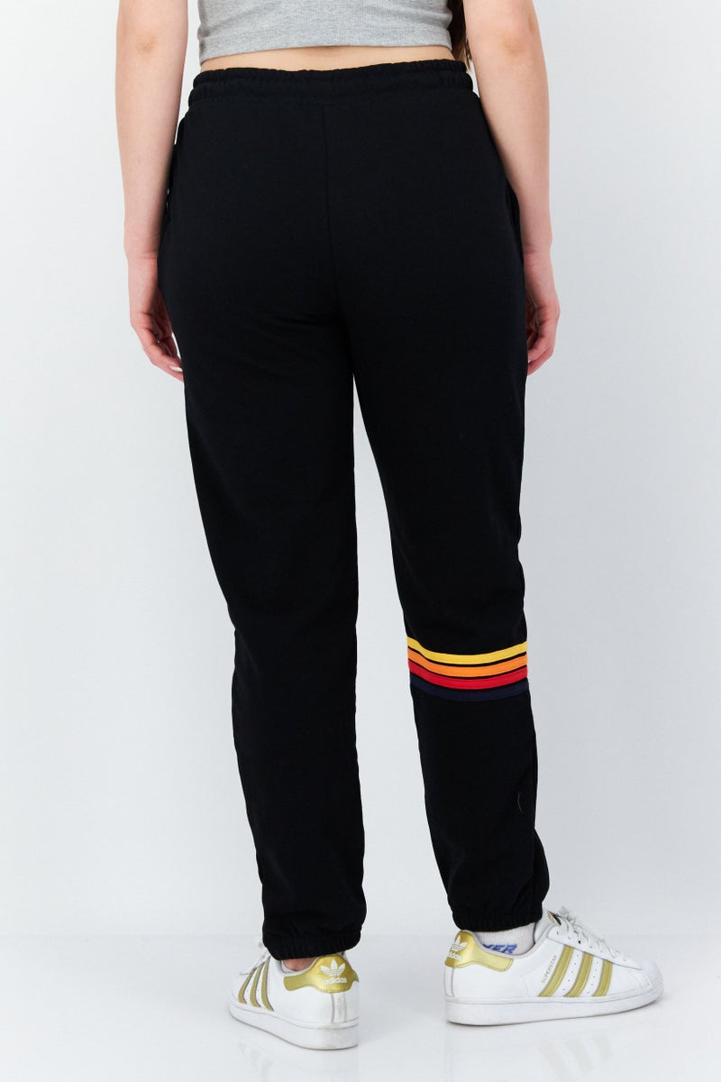 Ocean Pacific Women Regular Fit Embroidered Logo Sweatpants, Black - Image 4