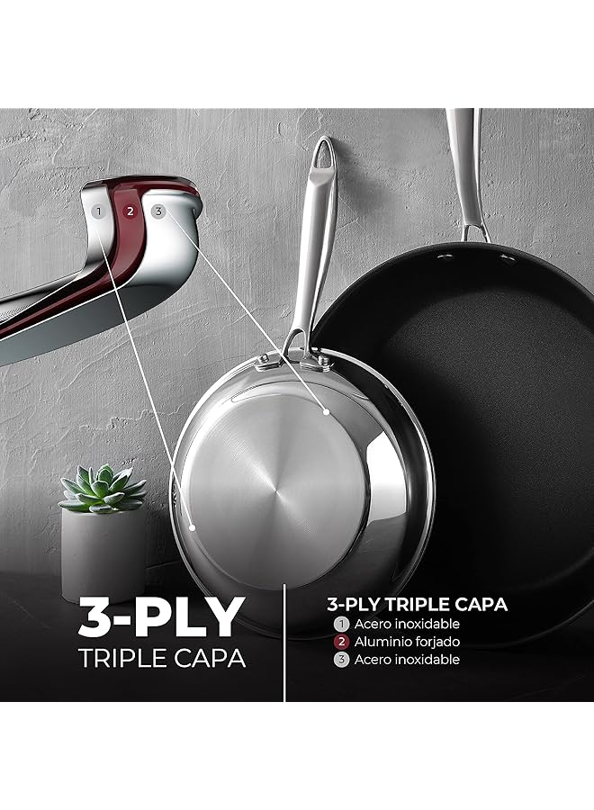 MasterPro Frypan Ø28X5.0Cm Ss Ind Argent Mp - Image 4