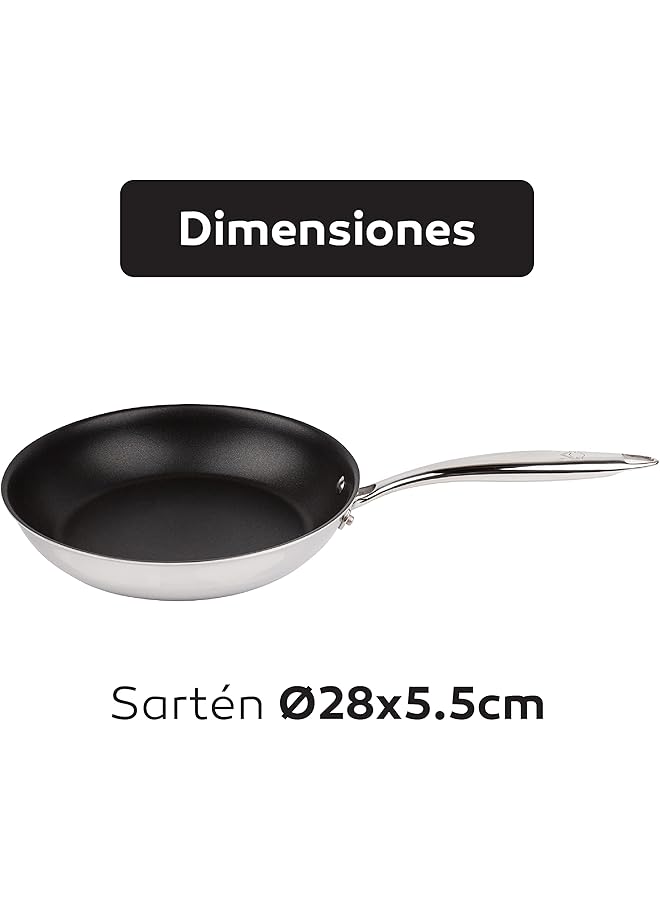 MasterPro Frypan Ø28X5.0Cm Ss Ind Argent Mp - Image 2