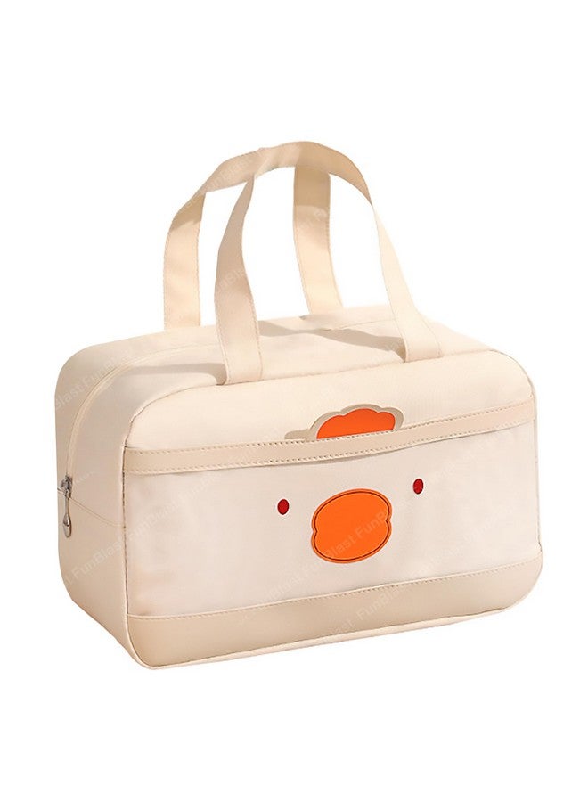 FunBlast Lunch Bag - Rectangle Shaped Multi-Purpose Insulated Travel Lunch Bag for Office, Lunch Box Carrying Bag for Women/Men/Tiffin/Storage Bag for Lunch Box, Tiffin Bag (Cream) - Image 1