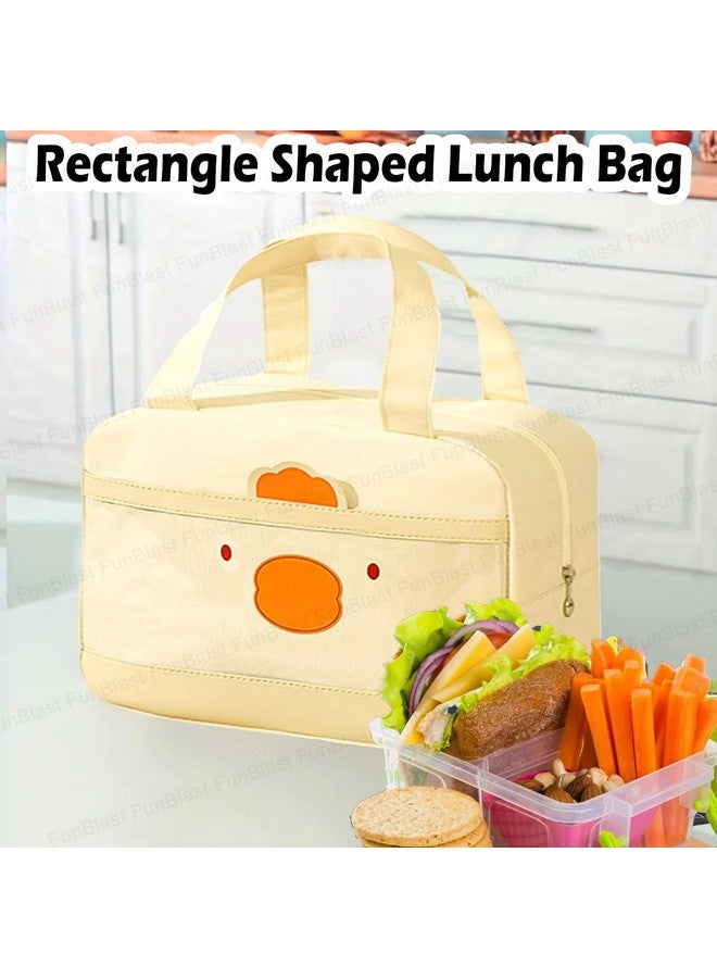 FunBlast Lunch Bag - Rectangle Shaped Multi-Purpose Insulated Travel Lunch Bag for Office, Lunch Box Carrying Bag for Women/Men/Tiffin/Storage Bag for Lunch Box, Tiffin Bag (Cream) - Image 3