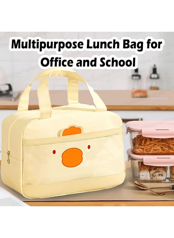 FunBlast Lunch Bag - Rectangle Shaped Multi-Purpose Insulated Travel Lunch Bag for Office, Lunch Box Carrying Bag for Women/Men/Tiffin/Storage Bag for Lunch Box, Tiffin Bag (Cream) - Image 5