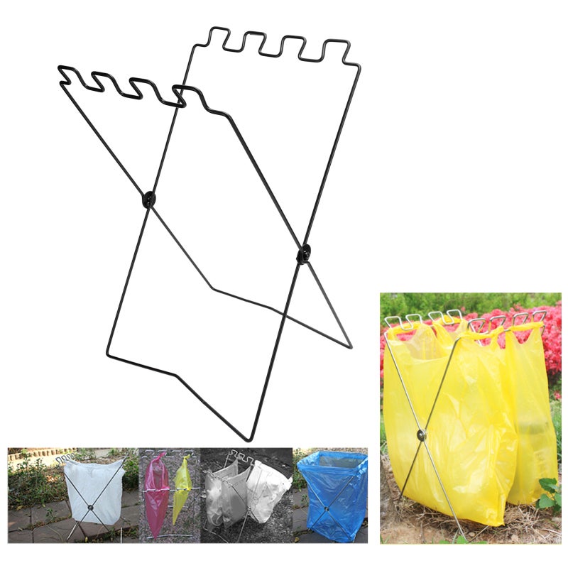 Foldable Portable Trash Bag Rack: Lightweight Iron Wire Frame - Seconds Assembly & Disassembly for Camping, Picnic, Barbecue Activities - Image 3