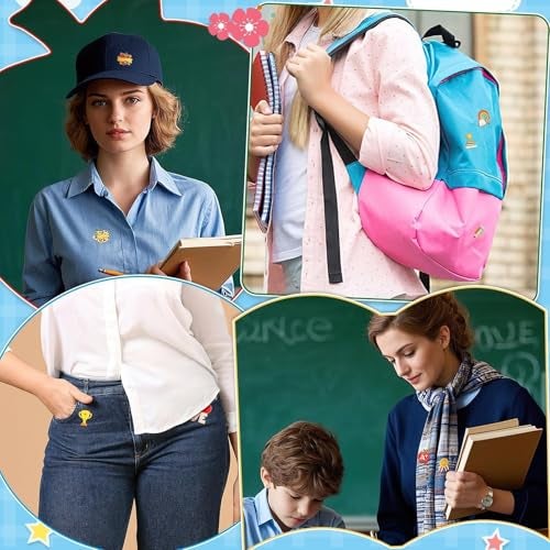 DTOFOOT 36 PCS Teacher Enamel Brooch for Hats Teacher Appreciation Label Badges Last Day of School DIY Brooch Pins for Teacher Student Clothes Bags Backpack Back to School Jewelry Decoration - Image 5