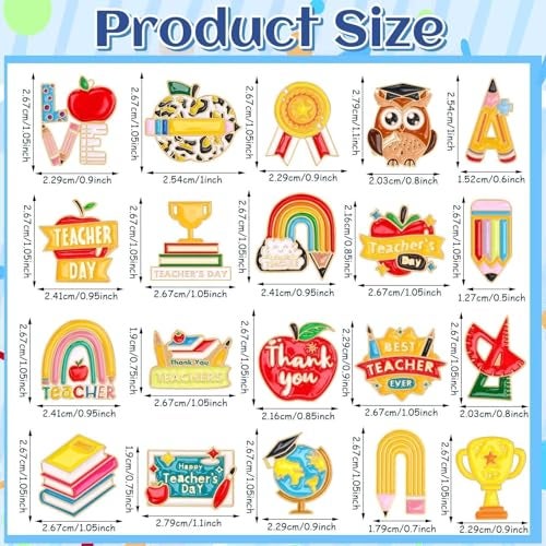 DTOFOOT 36 PCS Teacher Enamel Brooch for Hats Teacher Appreciation Label Badges Last Day of School DIY Brooch Pins for Teacher Student Clothes Bags Backpack Back to School Jewelry Decoration - Image 2