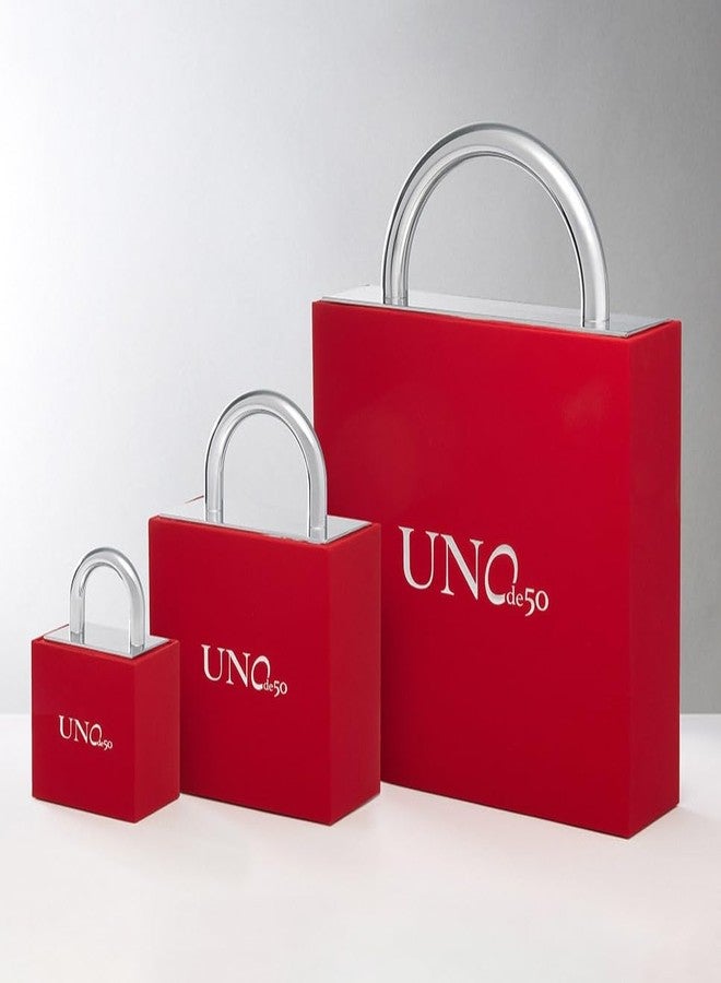 Uno de 50 HEART PADLOCK Elastic Bracelet, Sterling Silver-Plated, Handcrafted in Spain - Image 3