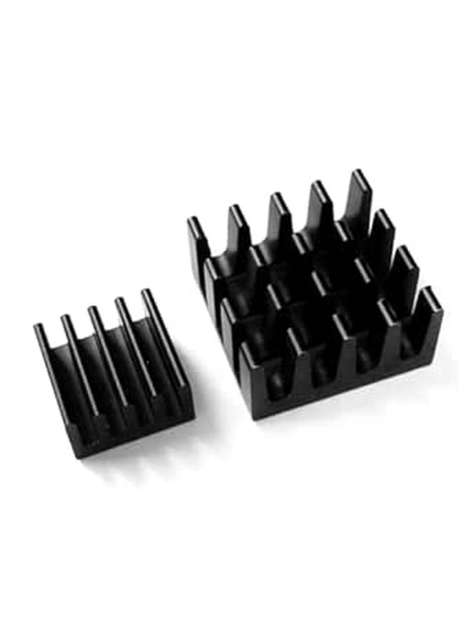 Black Aluminum Heat Sink Radiator Cooler Kit for Passive Cooling 2pcs - Image 1