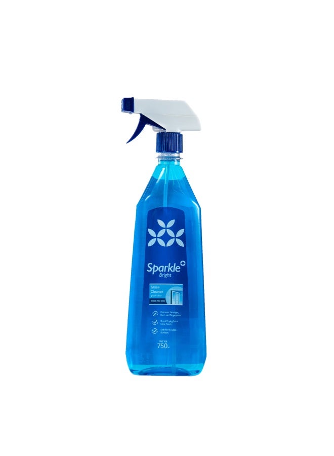 Sparkle Bright Glass Cleaner Spray-750ml, 4-in-1 Formula for Glass, Mirrors Windows etc, Removes 99% Smudges & Grease in 10 Secs, Dust & Fingerprint Free, Streak-Free Shine for 12H, Dries 2X Faster, No Rinse - Image 1