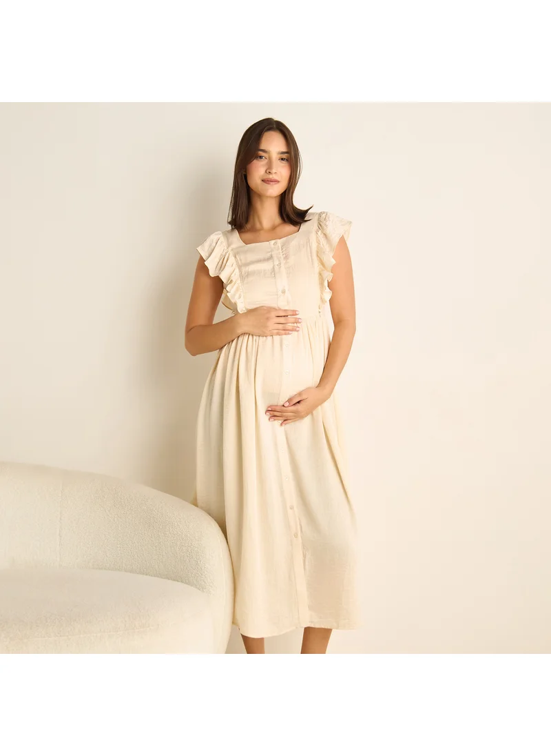 Splash FAV Ruffle Detail Maternity Night Dress