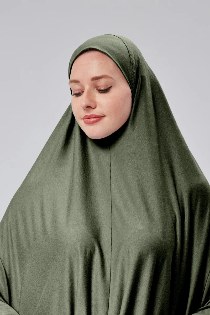 Sonbahar Moda Autumn Fashion Women Two Piece Prayer Dress Headscarf Organic Cotton Elastic Sleeve Non-Slip Combed Cotton Skirt Hijab