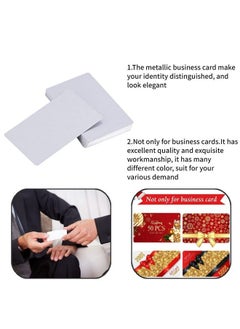 Fdit 100 Pcs Blank Sublimation Metal Name Card Thick Laser Metal Name Card Printing Blank Business Card Use Sublimation Ink And Paper (Silver )  - Image 5